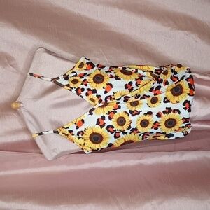 (h1-4) Sunflower blouson wrap tank XL